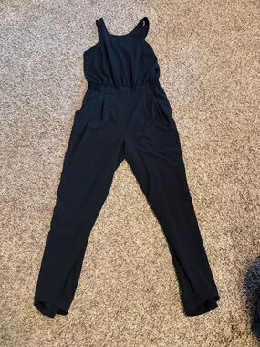all in motion Black Sleeveless Elastic-Waist Jumpsuit